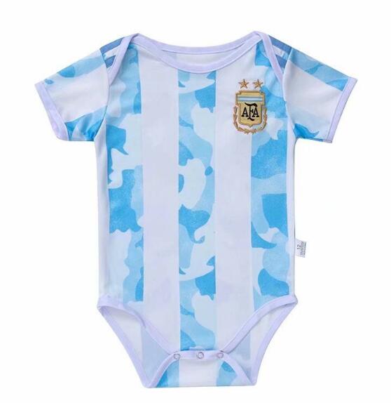 2020 Argentina Home Infant Baby Soccer Jersey Suit